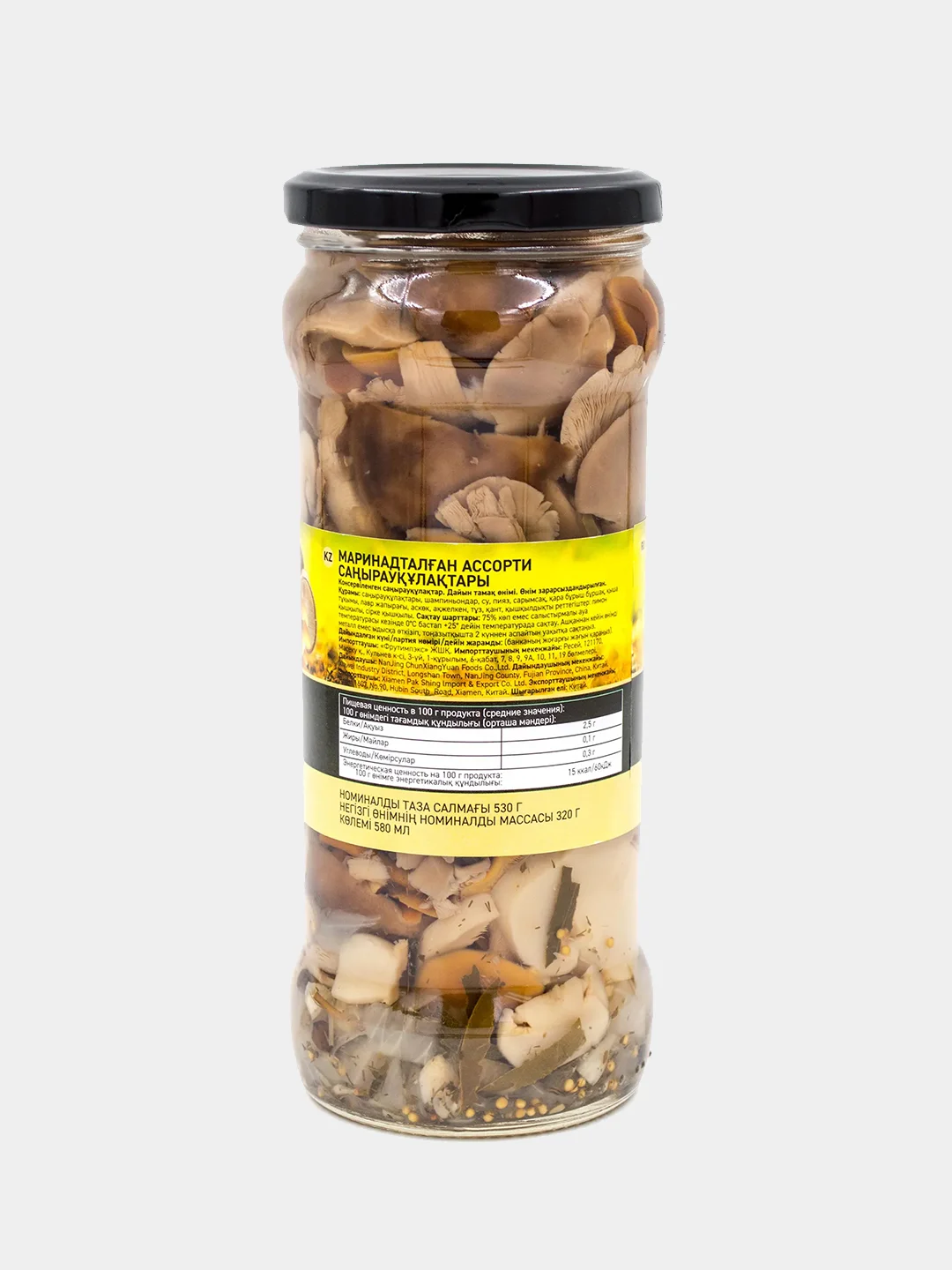 Грибы маринованные Botanica "Ассорти", консервированные, 580 мл