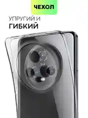 Прозрачный чехол для Honor Magic 5 силиконовый BROSCORP матовый, тонкий, бортик-защита вокруг камер