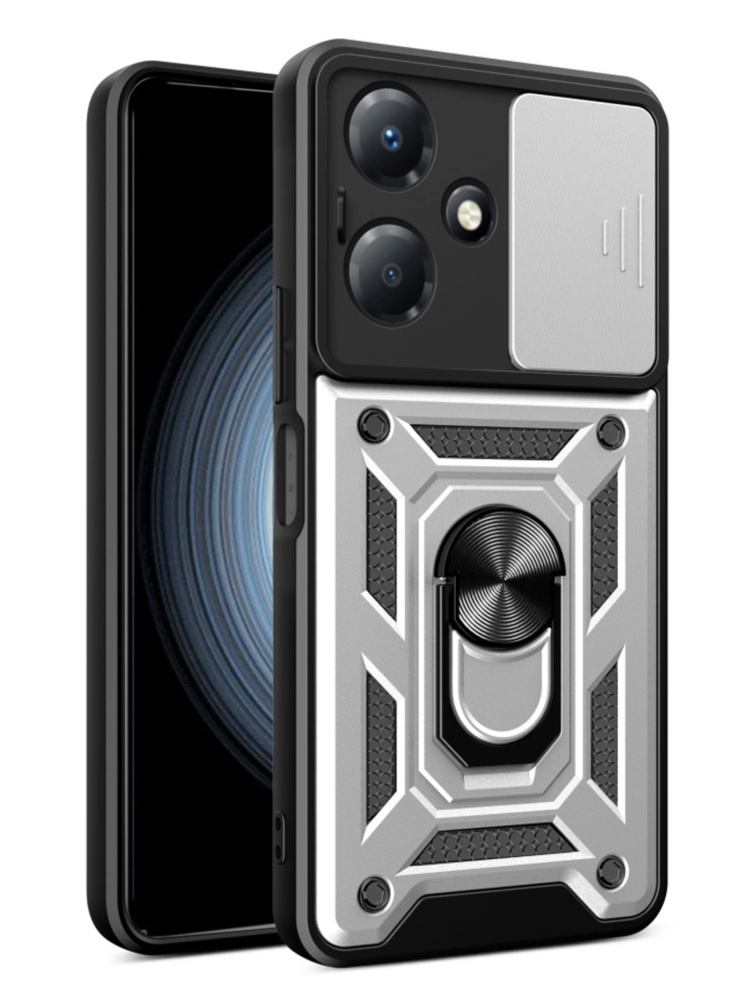 Черный чехол противоударный armors для Infinix Hot 30 Play/Инфиникс Хот 30 Плей с защитой камеры