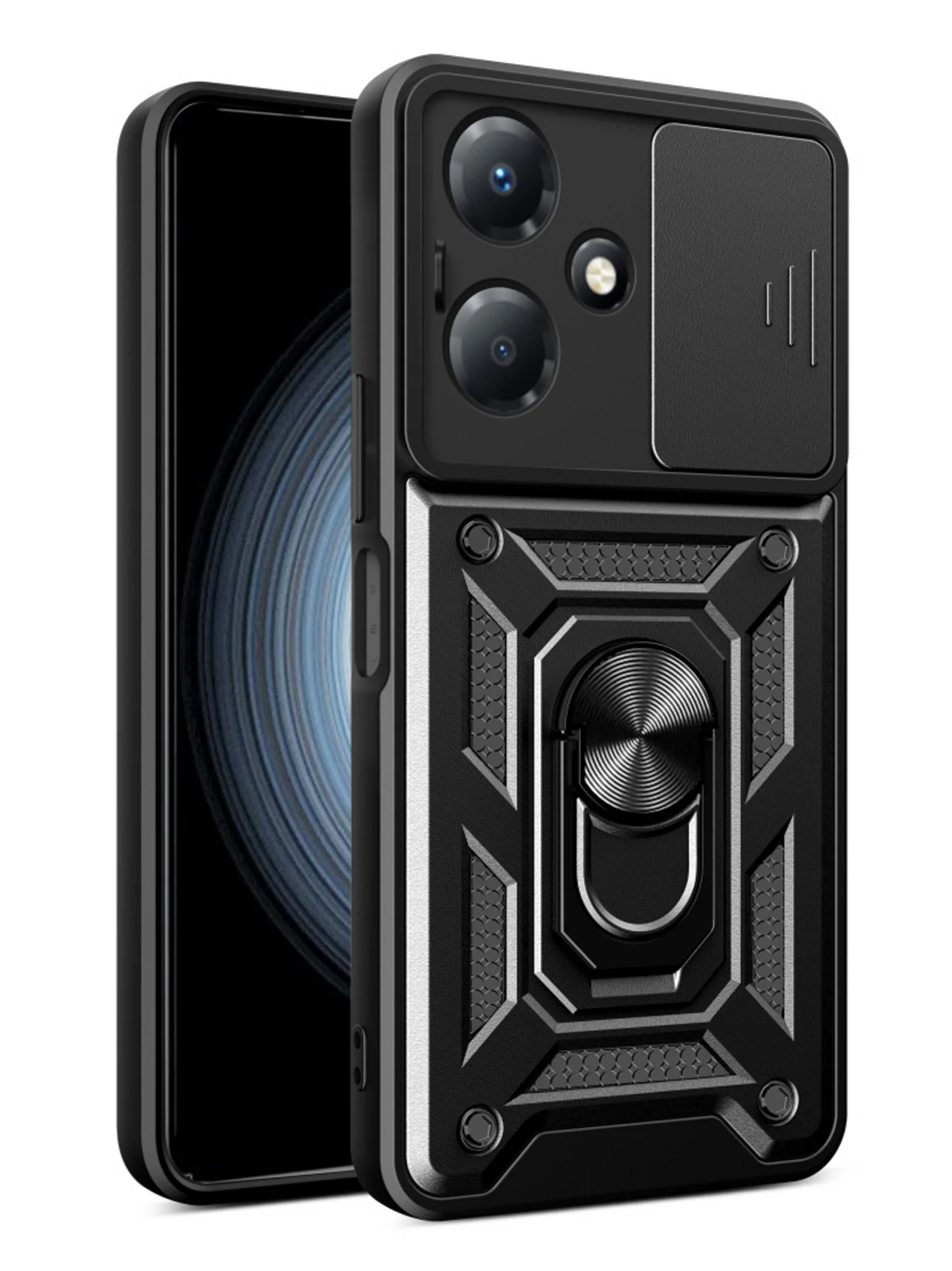 Черный чехол противоударный armors для Infinix Hot 30 Play/Инфиникс Хот 30 Плей с защитой камеры