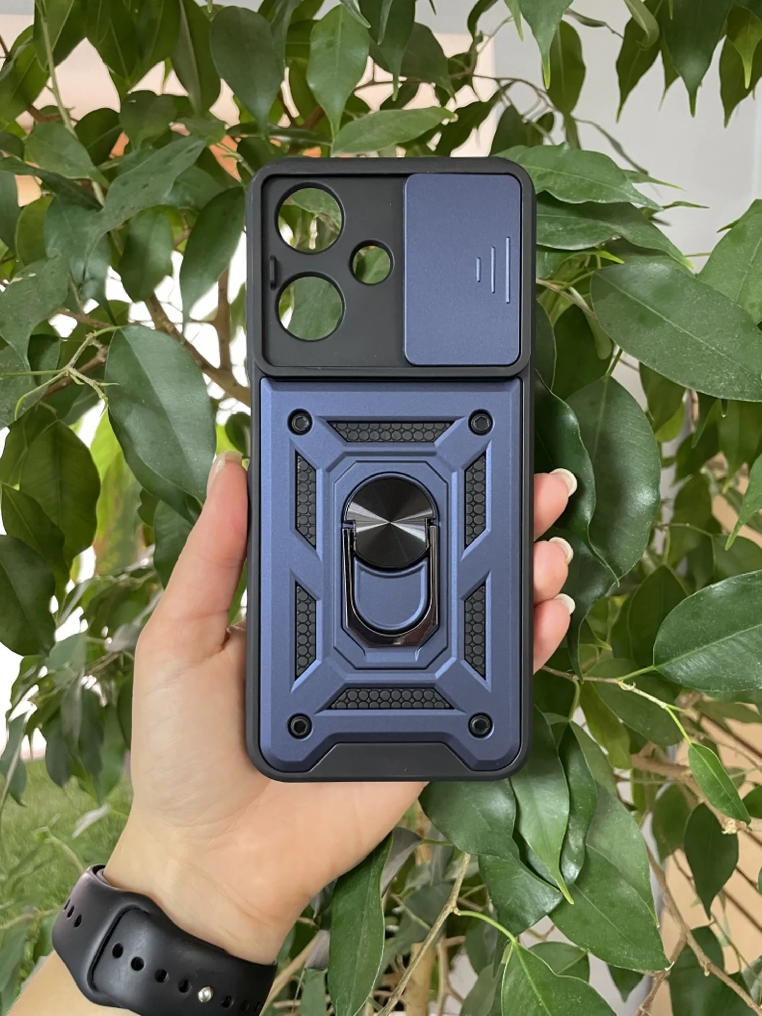 Темно-синий чехол противоударный armors для Infinix Hot 30 Play/Инфиникс Хот 30 Плей с защитой камеры