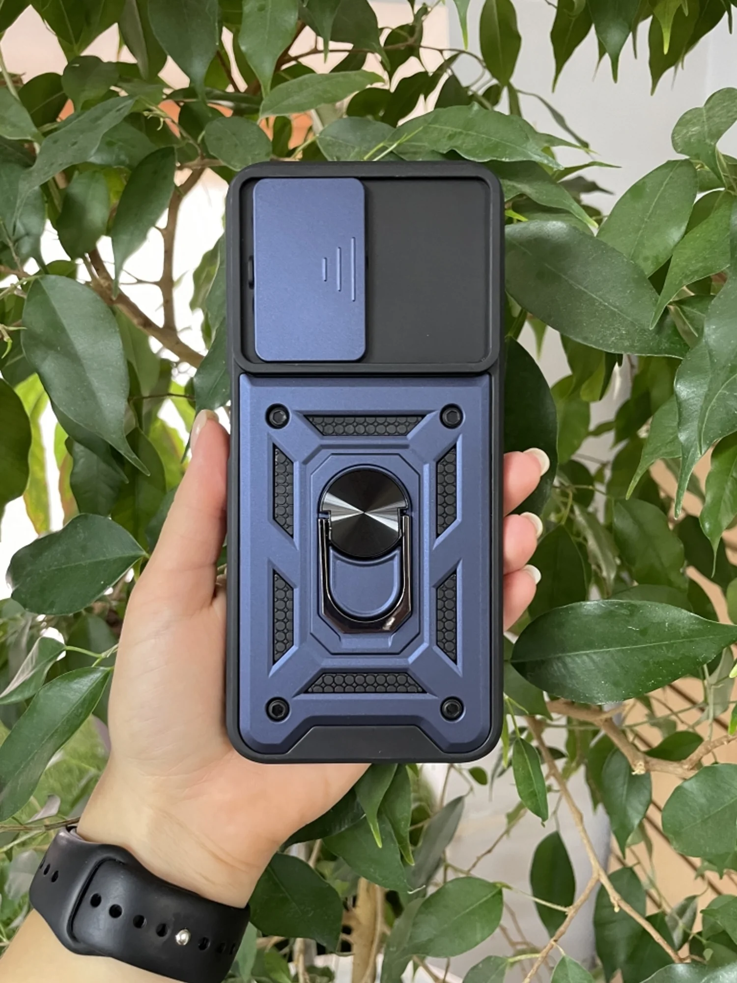 Темно-синий чехол противоударный armors для Infinix Hot 30 Play/Инфиникс Хот 30 Плей с защитой камеры