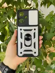 Серебряный чехол противоударный armors для Infinix Hot 30 Play/Инфиникс Хот 30 Плей с защитой камеры
