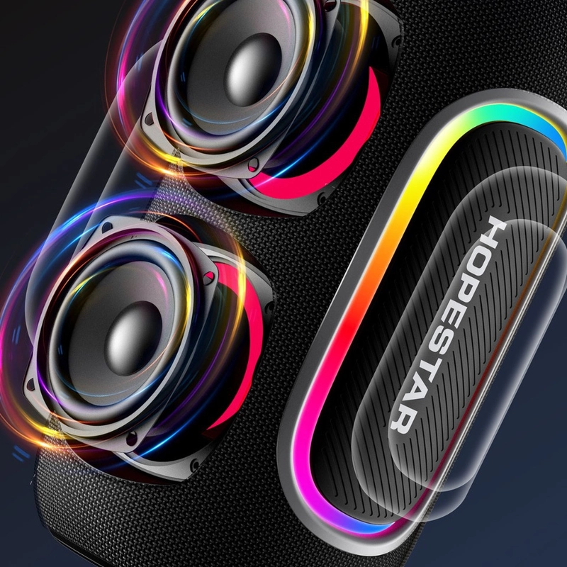 Портативная Bluetooth колонка HOPESTAR P65Pro - 50W с RGB подсветкой, TWS,  Premium