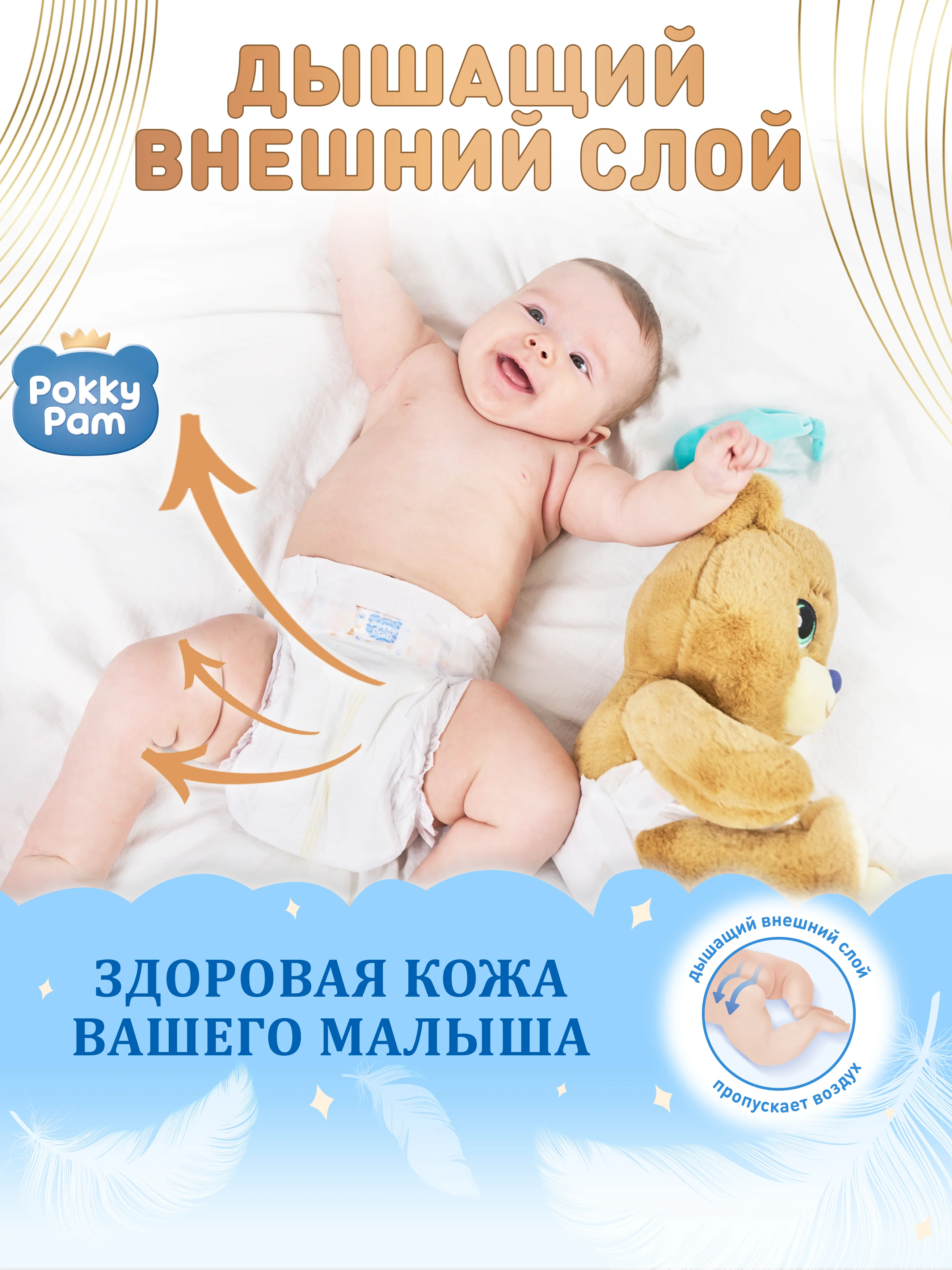 Подгузники детские для новорожденных размер 3 M, 6-11 кг