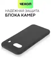 Черный чехол для Google Pixel 8a силиконовый BROSCORP матовый/ прозрачный, бортик, защита камер