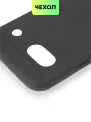 Черный чехол для Google Pixel 8a силиконовый BROSCORP матовый/ прозрачный, бортик, защита камер