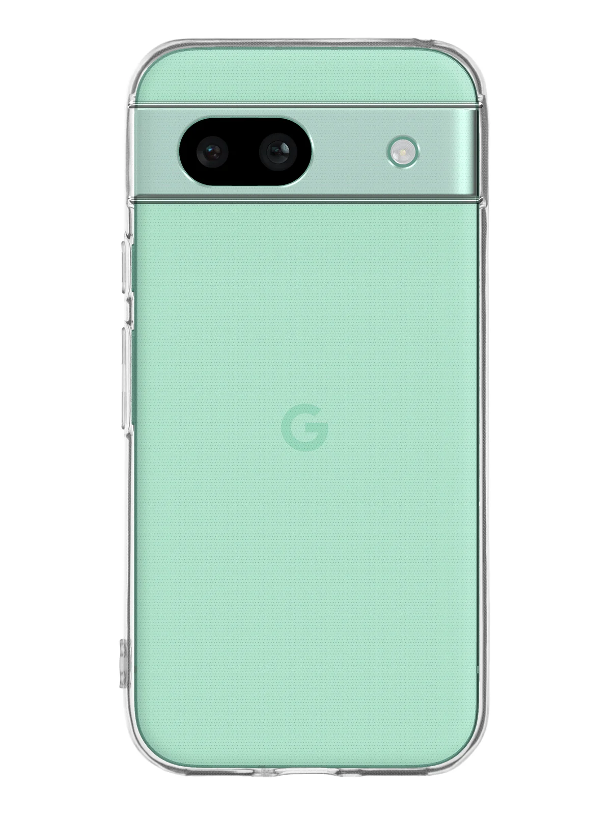 Прозрачный чехол для Google Pixel 8a силиконовый BROSCORP матовый/ прозрачный, бортик, защита камер