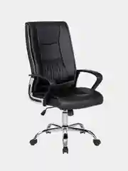 Кресло офисное BRABIX Forward EX-570, хром, экокожа, черное, 531837