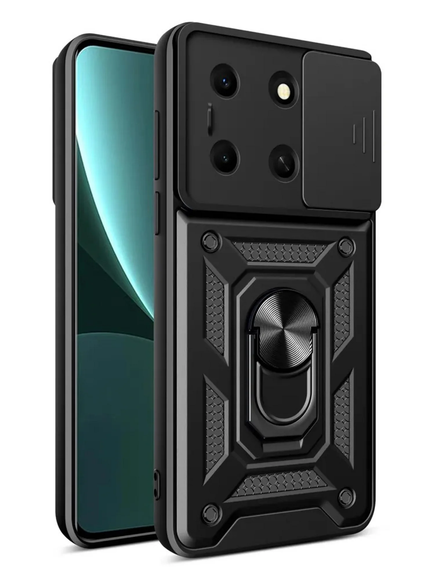 Черный чехол противоударный armors для Infinix Note 30i / Инфиникс Ноте 30i с защитой камеры