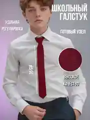 Красный галстук детский, школьный, без застежки с регулятором, 35 см