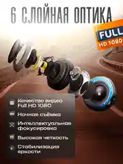 Видеорегистратор для автомобиля с Wi-Fi и с камерой заднего вида