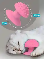 Розовый чесалка массажер для кошек с кошачьей мятой