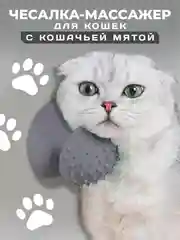 Серый чесалка массажер для кошек с кошачьей мятой