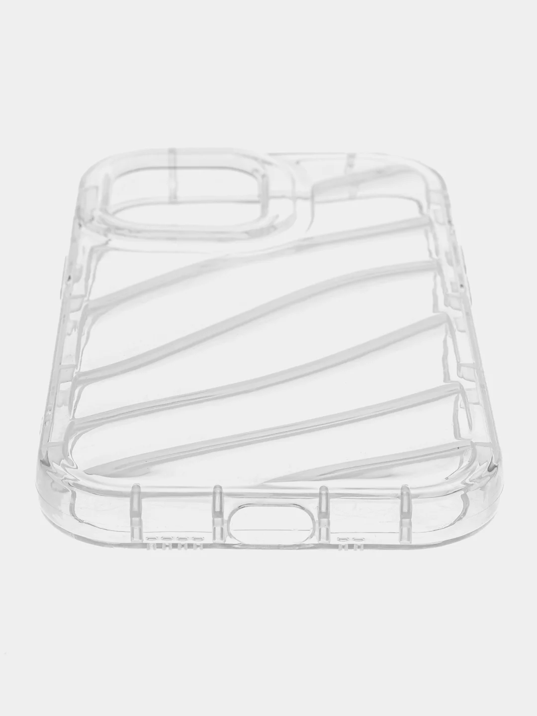 Прозрачный чехол силиконовый объемный волнистый для iPhone 12/13/14/15 Mini/Plus/Pro/Max