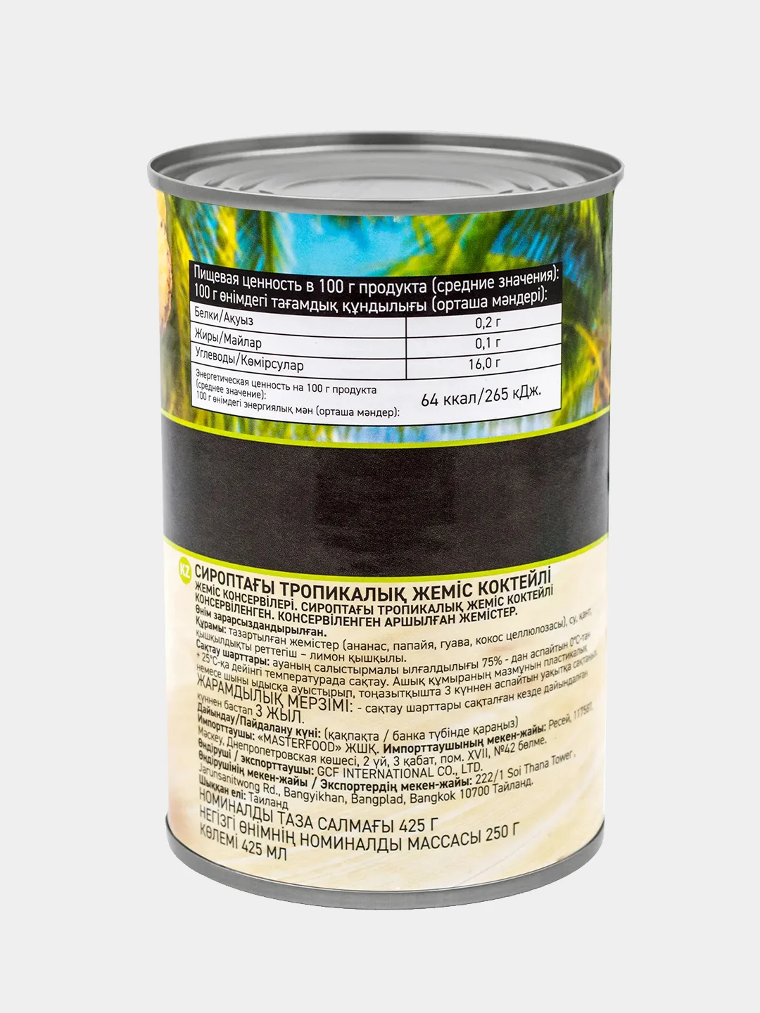 Фруктовый коктейль Botanica Тропический, в сиропе, 425 мл