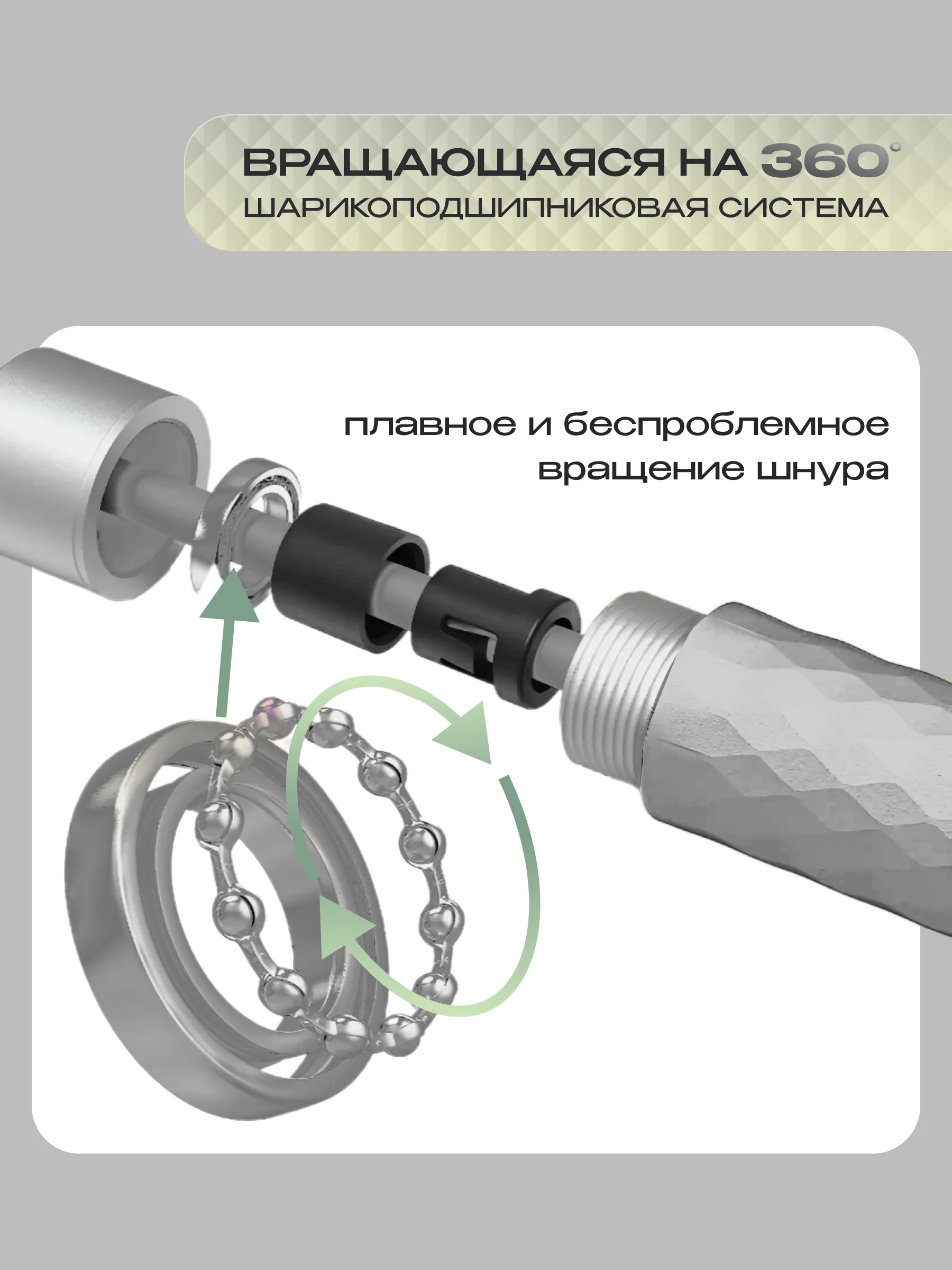Скакалка, для фитнеса взрослая, PROIRON, скоростная, с утяжелителями, серая