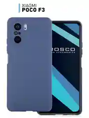 Чехол для Xiaomi Poco F3 силиконовый ROSCO матовый тонкий с бортиком, защитой вокруг камер