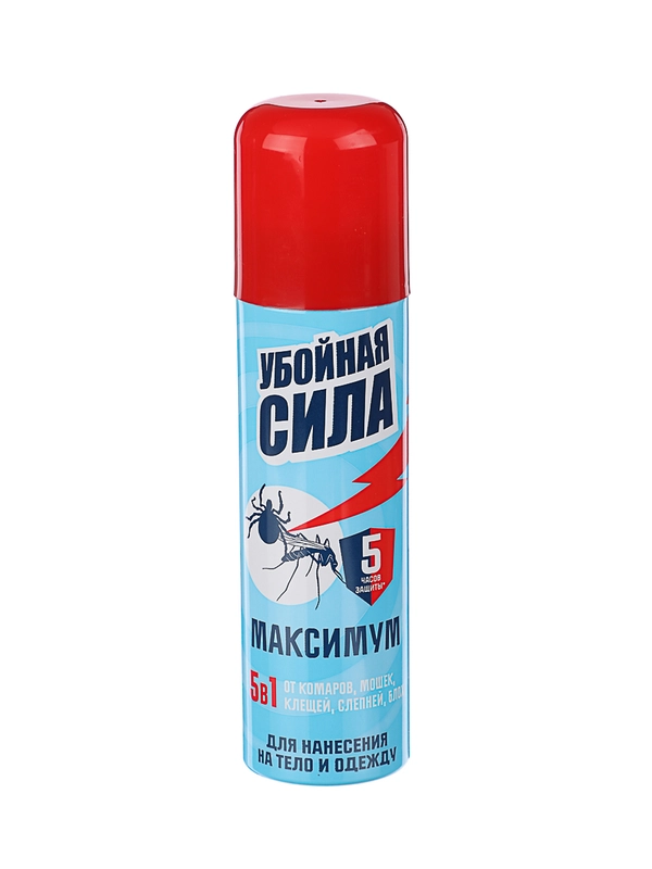 Убойная сила Maximum от комаров, клещей, мошки, слепней, блох в аэрозоль в упаковке 150см3