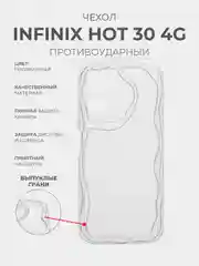 Прозрачный чехол для Infinix Hot 30 4G (Инфиникс Хот 30 4 Джи) прозрачный, противоударный
