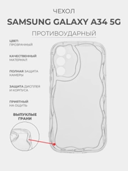 Чехол для Samsung Galaxy A34 5G (Самсунг Галакси А34 5 Джи) прозрачный, противоударный