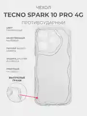 Прозрачный чехол для Tecno Spark 10 Pro 4G (Техно Спарк 10 Про 4 Джи) прозрачный, противоударный