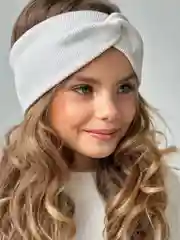 Белый повязка для девочки 5-14  лет.  Повязка демисезонная . Повязка трикотажная
