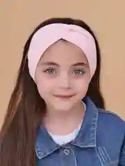 Розовый повязка для девочки 5-14  лет.  Повязка демисезонная . Повязка трикотажная