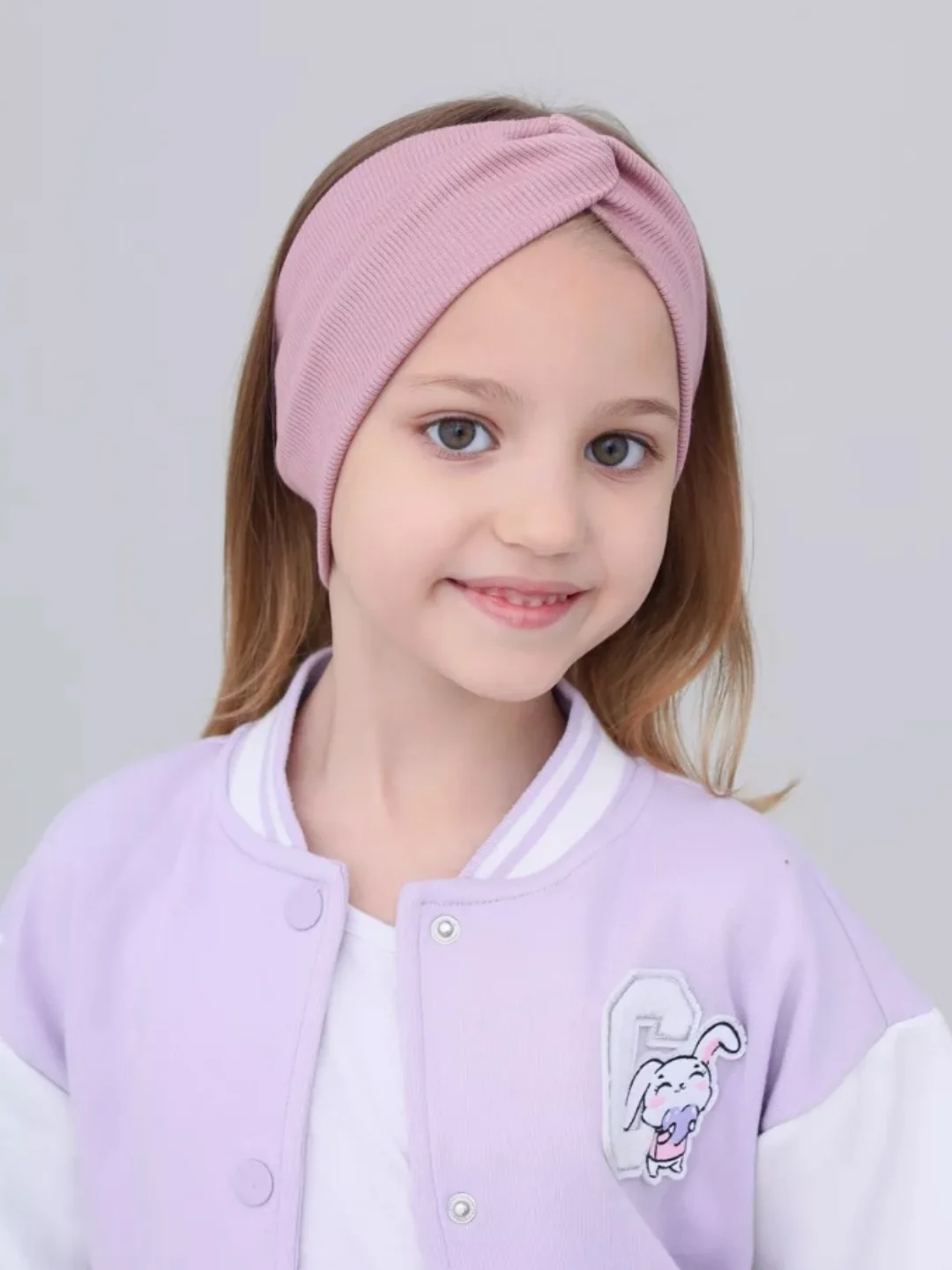 Коралловый повязка для девочки 5-14  лет.  Повязка демисезонная . Повязка трикотажная