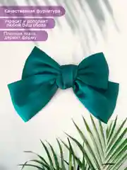 Бант зеленый на заколке