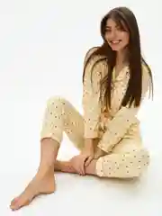 Пижама женская с брюками, домашний комплект для дома