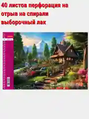 Прозрачный альбом для рисования 40л А4 на скобе 50 видов/Хатбер
