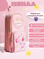 Розовый пенал школьный для девочки