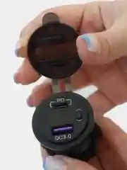 Хром разъём USB в авто врезной 12v-24v/ Быстрая зарядка / Розетка в авто адаптер прикуривателя