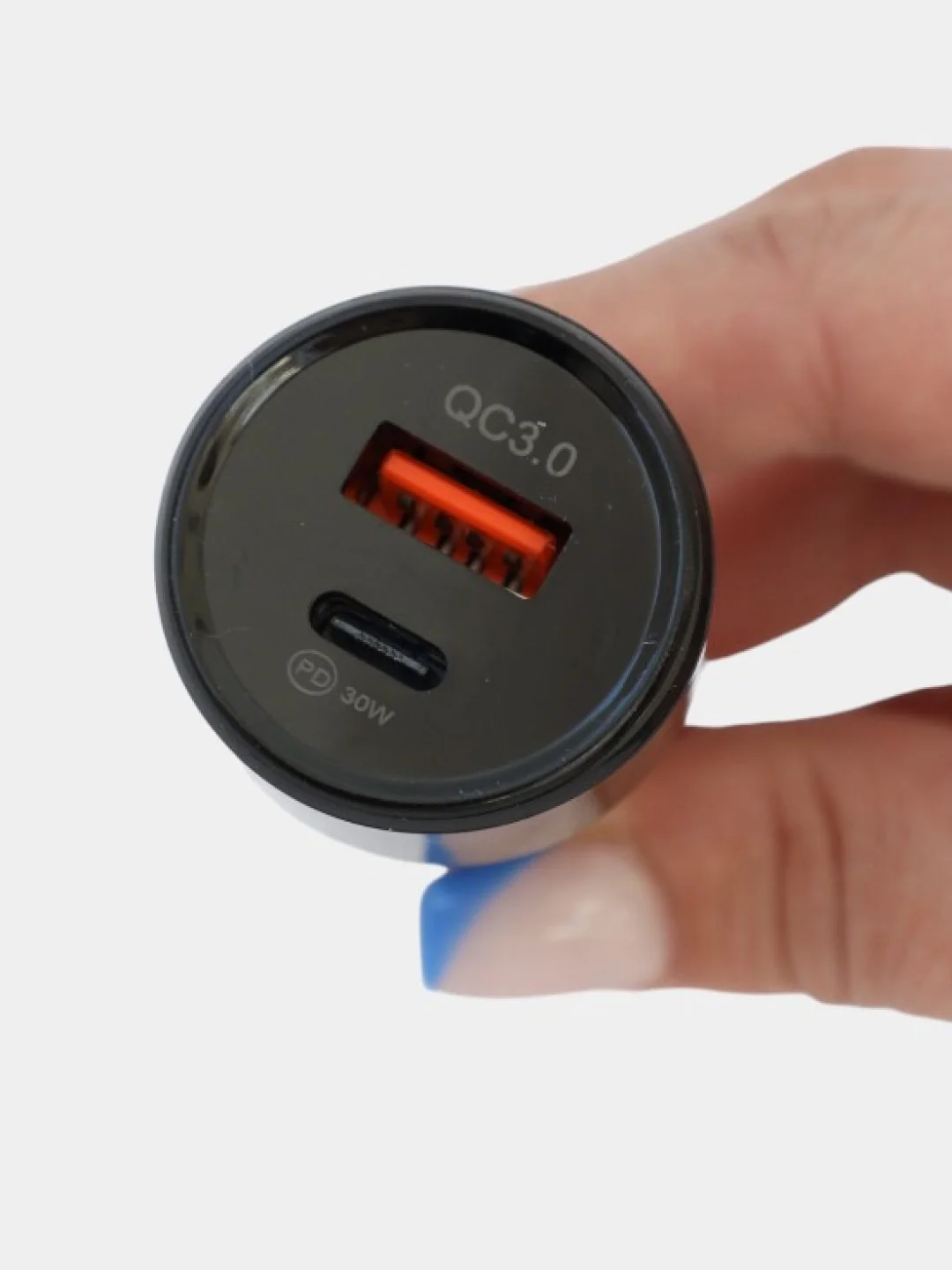 Черный разъём USB в авто врезной 12v-24v/ Быстрая зарядка / Розетка в авто адаптер прикуривателя