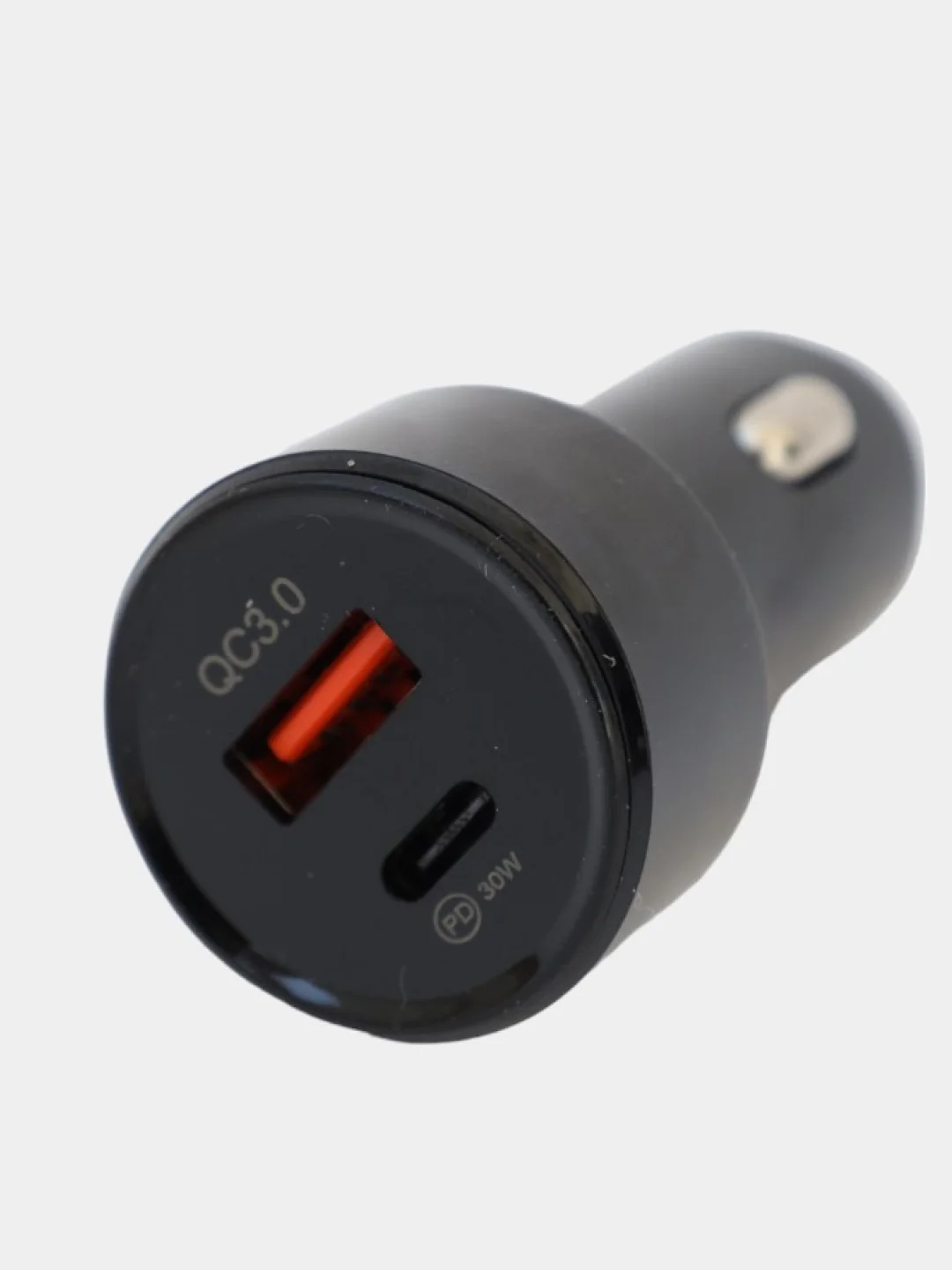 Черный разъём USB в авто врезной 12v-24v/ Быстрая зарядка / Розетка в авто адаптер прикуривателя