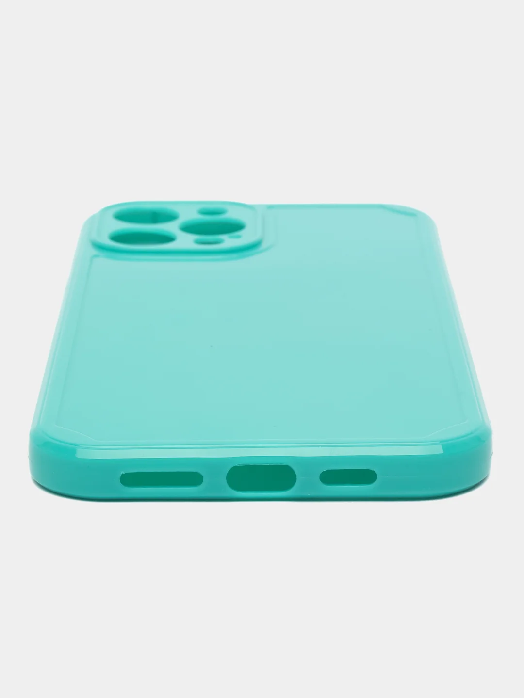 Бирюзовый чехол для айфон (iPhone) 11 13 12 mini pro max силиконовый прозрачный про макс
