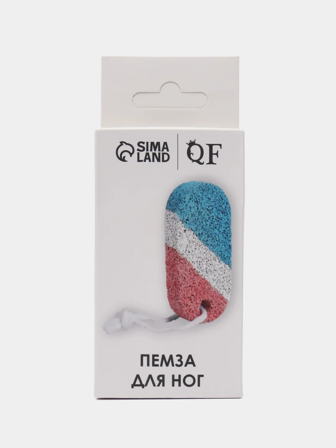 Разноцветный пемза для педикюра, с подвесом, 9х4 см, в коробке