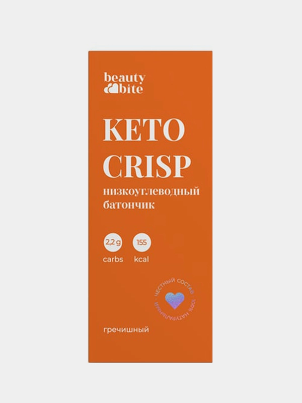 Батончик низкоуглеводный Beauty Bite Keto Crisp без сахара, гречишный, 35 г