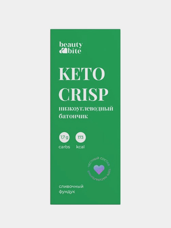Батончик низкоуглеводный Beauty Bite Keto Crisp, без сахара, сливочный фундук, 35 г