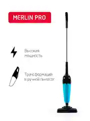 Голубой вертикальный пылесос Arnica Merlin Pro