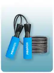 Скакалка, спортивная, PROIRON, для фитнеса, мягкая ручка, синяя