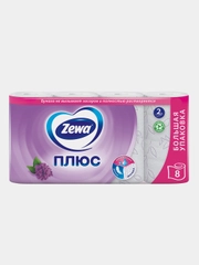 Туалетная бумага Zewa Плюс Сирень, 2 слоя, 8 рулонов
