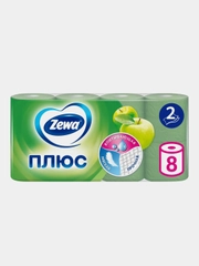 Туалетная бумага Zewa "Яблоко", 2 слоя, 8 рулонов