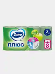 Туалетная бумага Zewa "Яблоко", 2 слоя, 8 рулонов
