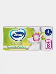 Туалетная бумага Zewa Deluxe "Ромашка", 3 слоя, 8 рулонов