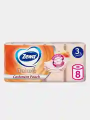 Туалетная бумага Zewa Deluxe, персик, 3 слоя, 8 рулонов