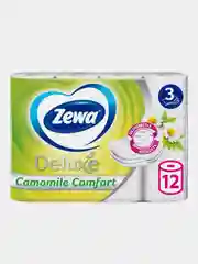 Туалетная бумага Zewa Deluxe Ромашка, 3 слоя, 12 рулонов