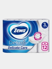 Туалетная бумага Zewa Deluxe Без аромата, 3 слоя, 12 рулонов