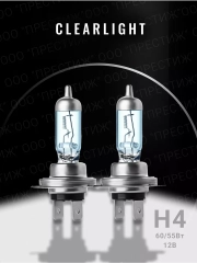 Автомобильные галогенные лампы Clearlight H4 White Light, 2 шт, MLH4WL